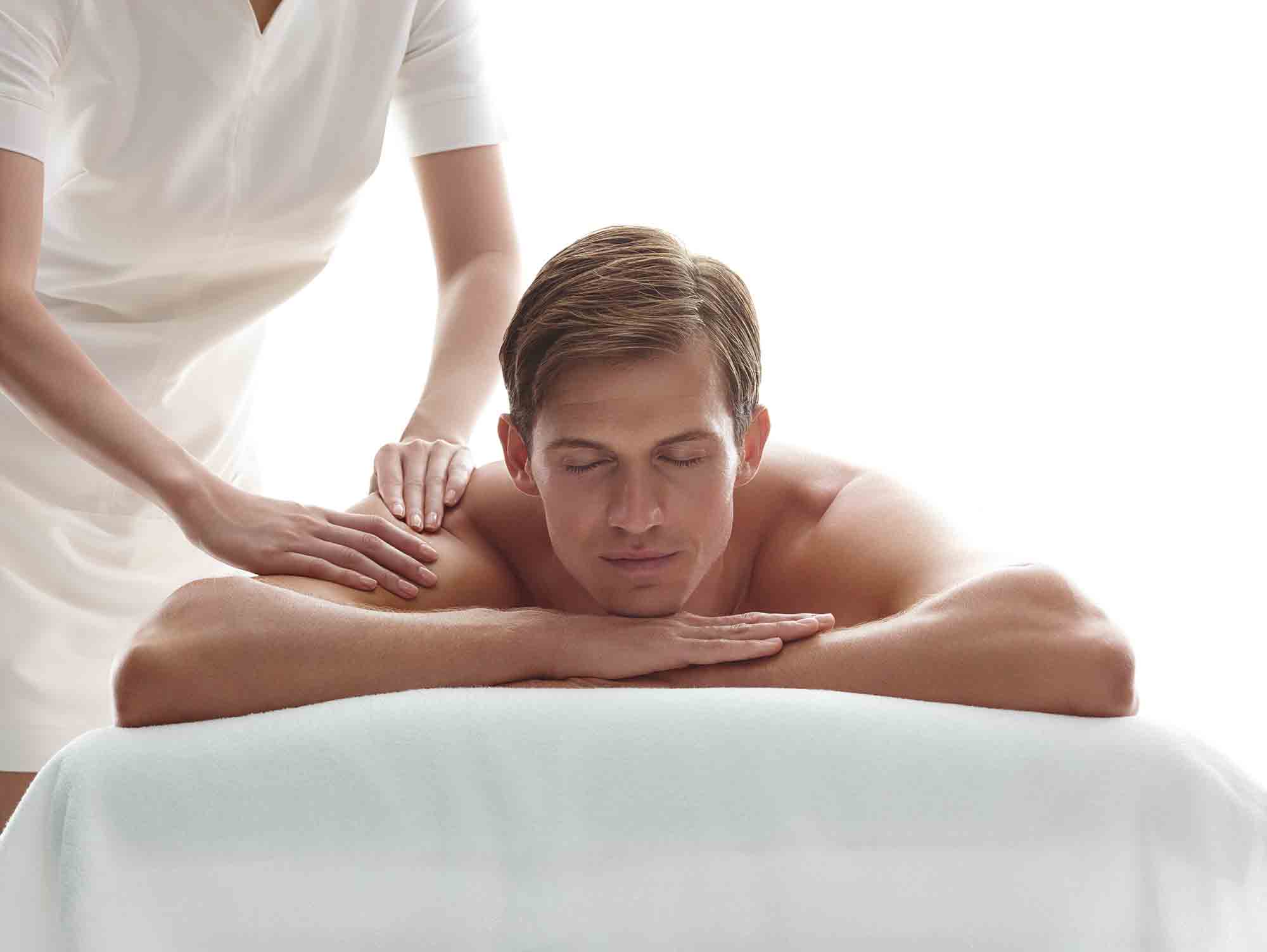 Man having a massage at the Vale Spa