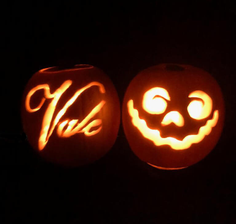Vale logo and face pumpkin