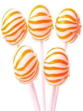 White and orange lollipops